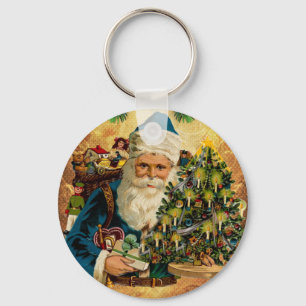 Vintage Style St Nicholas (Santa Claus) Christmas Key Ring