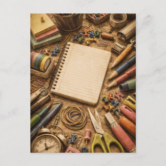 Vintage-Style Stationery Postcard