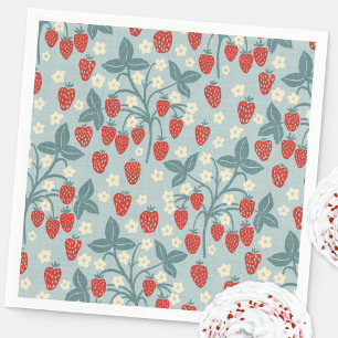 Vintage Style Strawberry Plant Napkin