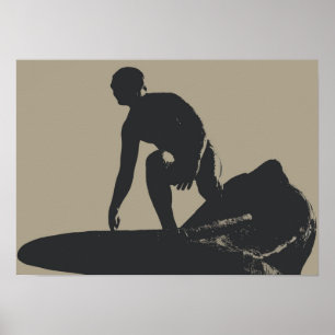 Vintage Style Surfer Poster