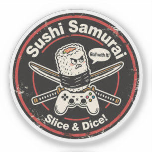 Vintage Style Sushi Roll with Controller & Katanas