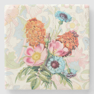 Vintage Style Sweet Flower Bouquet Stone Coaster