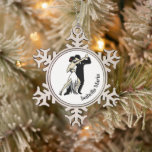 Vintage-style Tango Dancers  Snowflake Pewter Christmas Ornament<br><div class="desc">Retro-style tango dancers themed snowflake pewter Christmas ornament with customisable text.</div>