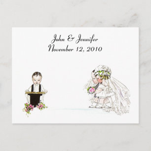 Vintage Style The Wedding Service~ Bride & Groom Postcard