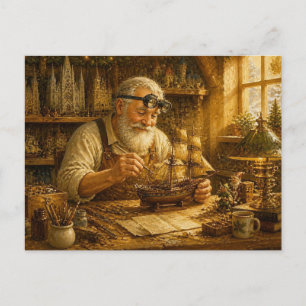 Vintage Style Toymaker Craftsman Postcard