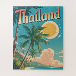 Vintage Style Travel Poster of a Tropical Thailand Jigsaw Puzzle