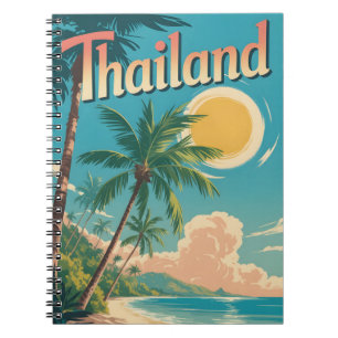 Vintage Style Travel Poster of a Tropical Thailand Notebook