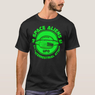 Vintage Style Ufo Emblem With Space Alien Wording T-Shirt