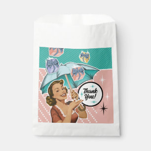 Vintage Style Umbrella Bridal Shower Favour Tags Bags