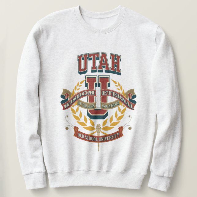 Vintage style university of utah crewneck  sweatshirt (Design Front)