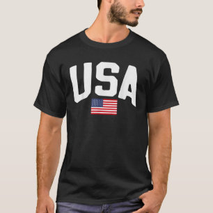 Vintage Style USA American Flag 4th Of July Patrio T-Shirt
