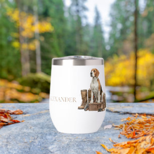 Vintage Style Watercolor Hunting Hound Dog