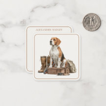 Vintage Style Watercolor Hunting Hound Dog