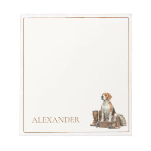Vintage Style Watercolor Hunting Hound Dog Notepad