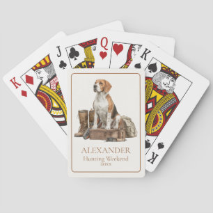 Vintage Style Watercolor Hunting Hound Dog Playing Cards