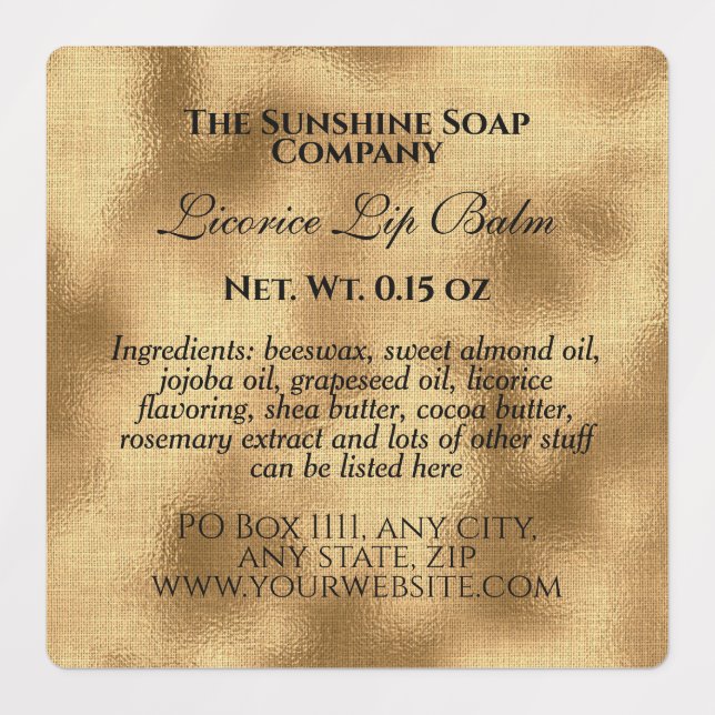 Vintage style waterproof cosmetics woven gold foil (Design 1)