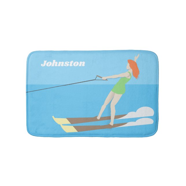 Vintage-style Waterski Bath Mat (Front)