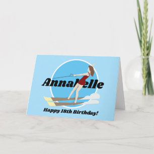 Vintage-style Waterski Card