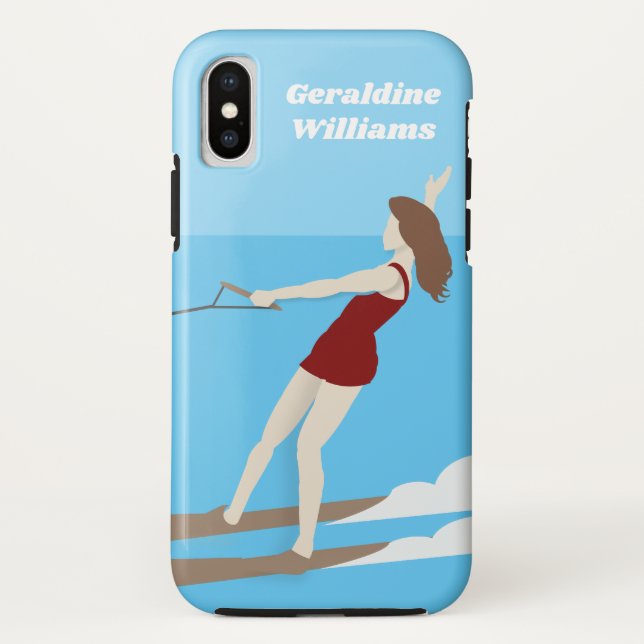 Vintage-style Waterski Case-Mate iPhone Case (Back)