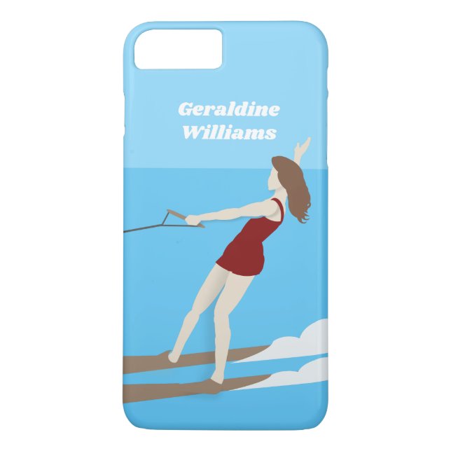 Vintage-style Waterski Case-Mate iPhone Case (Back)