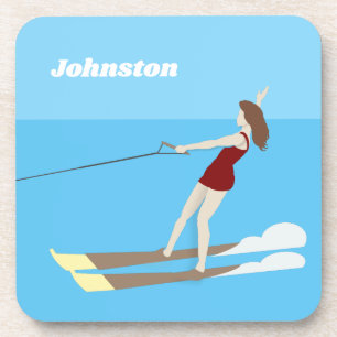 Vintage-style Waterski Coaster