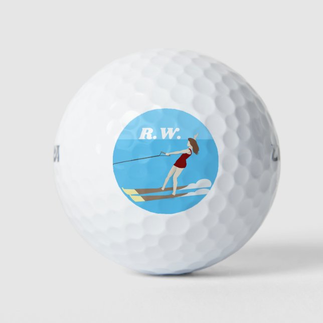 Vintage-style Waterski Golf Balls (Front)