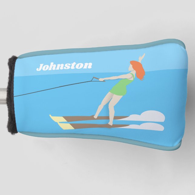 Vintage-style Waterski Golf Head Cover (Front)