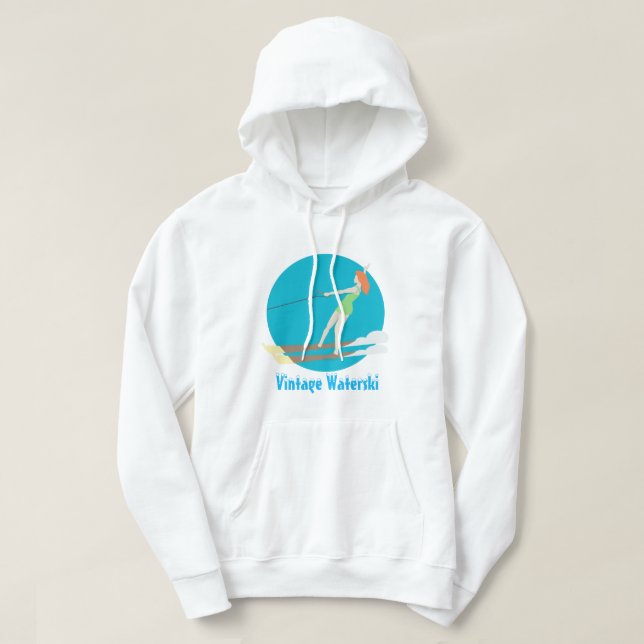 Vintage-style Waterski Hoodie (Design Front)