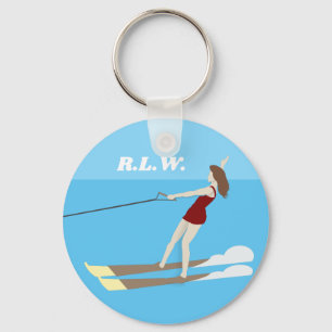 Vintage-style Waterski Key Ring