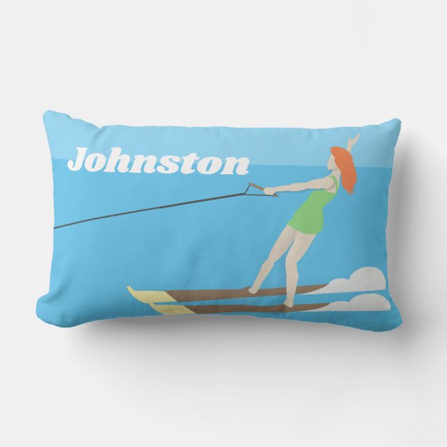 Vintage-style Waterski Lumbar Cushion (Front)