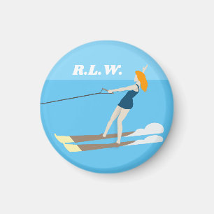 Vintage-style Waterski Magnet