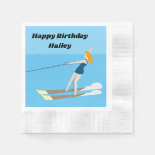 Vintage-style Waterski Napkin