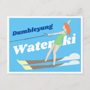 Vintage-style Waterski Postcard