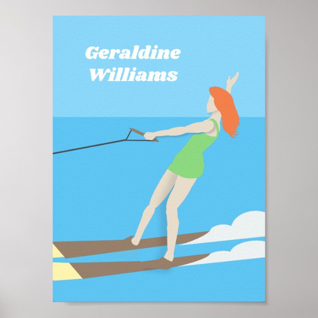 Vintage-style Waterski Poster (Front)