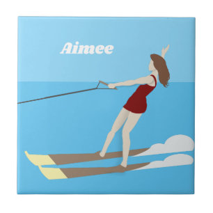 Vintage-style Waterski Tile