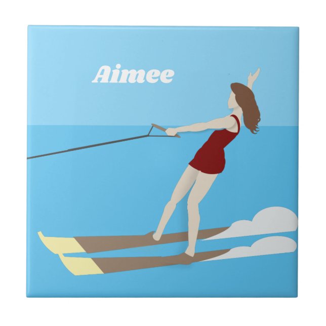 Vintage-style Waterski Tile (Front)