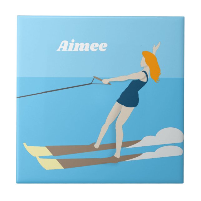 Vintage-style Waterski Tile (Front)