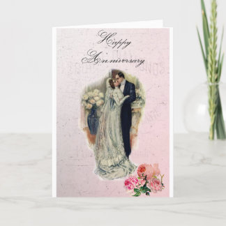 Vintage style Wedding Anniversary card