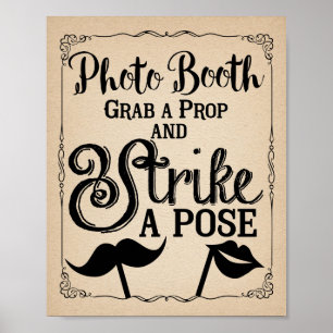 Vintage style Wedding selfie photo booth sign