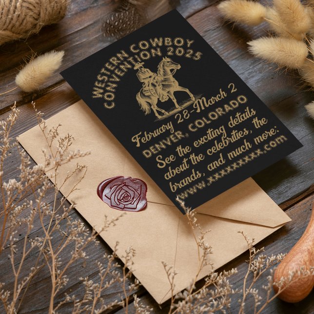 Vintage-Style Western Cowboy Convention Invitation (Creator Uploaded)