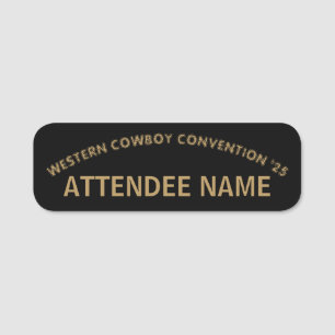 Vintage-Style Western Cowboy Convention Name Tag