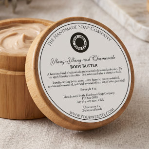 Vintage Style White Cosmetics Jar Label with logo