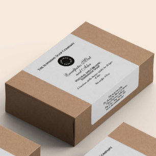 Vintage Style White Soap Packaging Label w Logo