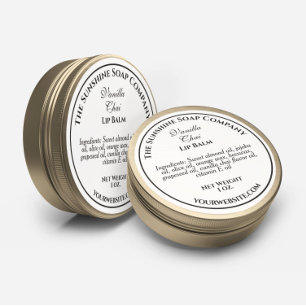 Vintage style white with black text soap cosmetic classic round sticker