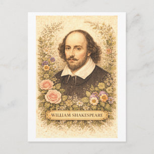 Vintage-Style William Shakespeare Author Postcard