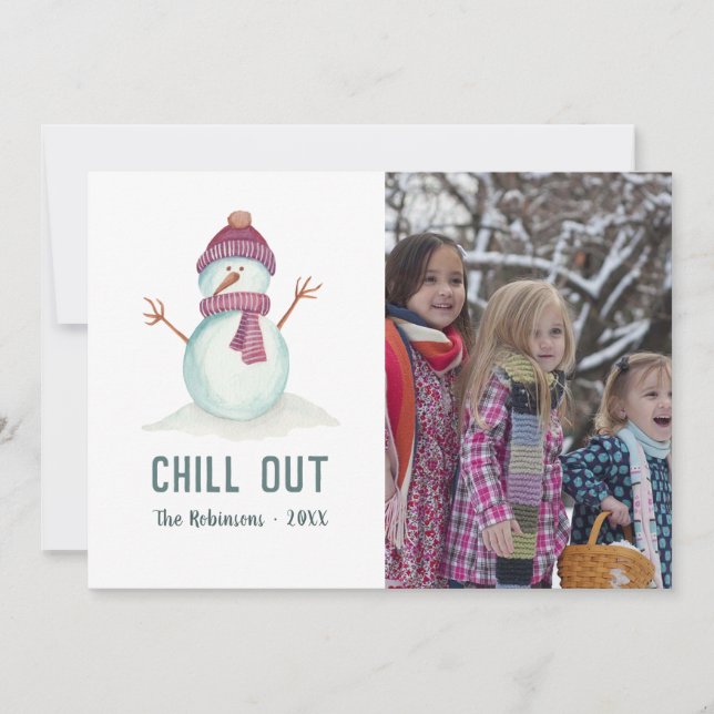 Vintage Style Winter Christmas Family Photo Holiday Card (Front)