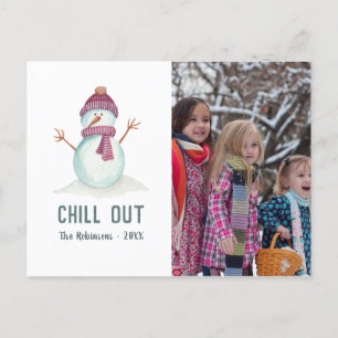 Vintage Style Winter Christmas Family Photo Holiday Postcard