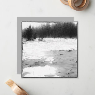 Vintage Style Winter Photo Frozen Bog Card