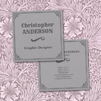 Vintage-style with Divider Ornament Square Business Card