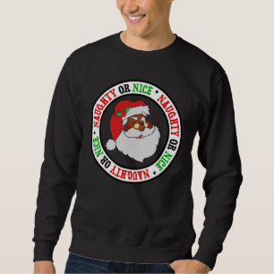 Vintage Styled Black Santa Image Sweatshirt